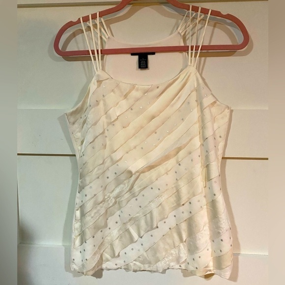 WHITE House Black Market Ruffle Camisole Size S - Picture 1 of 6